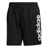 شورت رياضي قابل للتنفس بطباعة شعار adidas M Lin Sj Sho باللون الأسود GK9604