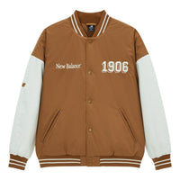 New Balance Baseball Varsity Jacket Asia Sizing 'Tan White' AMJ34309-WOI