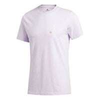adidas SS20 Logo Printing Round Neck Short Sleeve Purple FM7538