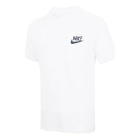 تي شيرت رجالي أبيض بأكمام قصيرة ورقبة دائرية وطبعة أبجدية وشعار Nike Sportswear DR7810-100