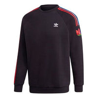 شعار adidas originals مطبوع عليه خطوط جانبية وياقة دائرية محبوكة باللون الأسود GE0804