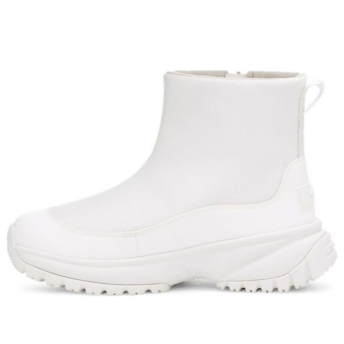 (WMNS) حذاء ثلج UGG Yose Zip مبطن بالصوف باللون الأبيض 1112329-WHT