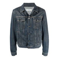Off-White SS21 Logo Pattern Printing Denim Jacket Loose Fit Denim Blue OMYE054S21DEN0044701