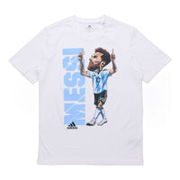 adidas Messi Icon TM Soccer/Football Casual Sports Short Sleeve White HA5451