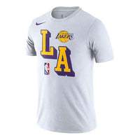 تيشيرت كرة السلة Nike NBA Dri-FIT Los Angeles Lakers الرياضي برقبة دائرية وأكمام قصيرة باللون الأبيض DA6090-100