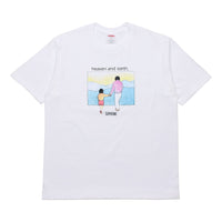 تي شيرت Supreme FW19 Week 1 Heaven and Earth مطبوع بأكمام قصيرة للجنسين باللون الأبيض SUP-FW19-193
