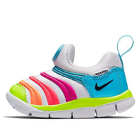 (TD) حذاء جري Nike Dynamo Free منخفض الرقبة باللونين الأبيض والأزرق 343938-418