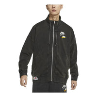 جاكيت Nike Sportswear كاجوال بأكمام طويلة وياقة واقفة وشعار، أسود، DV3314-010