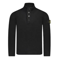 سترة STONE ISLAND Wappen Patch برقبة عالية وأزرار نصفية "أسود" 7915540A3-A0029