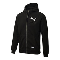 جاكيت رياضي بغطاء رأس من PUMA Athletics أسود 586542-51