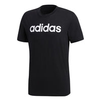 adidas Comm M Tee Logo Printing Sports Knit Short Sleeve Black BR4066