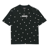 حذاء Air Jordan رجالي بطبعة شعار، برقبة دائرية، وأكمام قصيرة، أسود، CZ5186-010