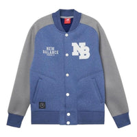 New Balance Stand Collar Woven Baseball Jacket Asia Sizing 'Blue Grey' AMJ61606-BNH