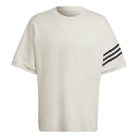 Men's adidas originals SS22 Stripe Casual Sports Short Sleeve White T-Shirt HM1874