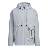 جاكيت adidas x Transformers Crossover Limited TF Turf Jacket 22 بلون سادة وغطاء رأس باللون الرمادي HM7465