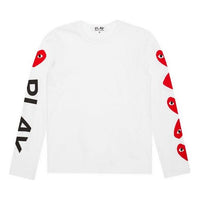 تيشيرت COMME des GARCONS PLAY Alternating Hearts بأكمام طويلة "أبيض" AZ-T262-051-1