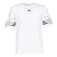 تيشيرت adidas originals Outline Tee برقبة دائرية وأكمام قصيرة أبيض DU8536