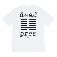 تي شيرت Supreme FW19 Week 15 x Dead Prez Crossover برقبة دائرية وأكمام قصيرة للجنسين باللون الأبيض SUP-FW19-10766