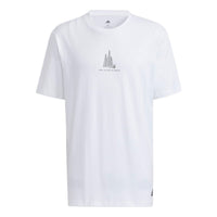 adidas Casual Sports Breathable Pattern Short Sleeve White HI3036