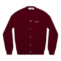 COMME des GARCONS PLAY Cardigan With Double Emblems 'Burgundy' AZ-N058-051-4