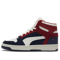 حذاء PUMA Rebound Sd الرياضي الكاجوال متوسط ​​الارتفاع باللون الأزرق الداكن/الأبيض/الأحمر 370219-04