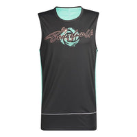 سترة رياضية لكرة السلة adidas Bw Rose Tank Printing باللون الأسود GP9771