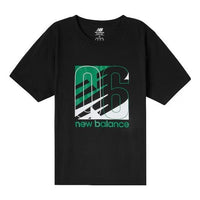 New Balance Printed Round Neck Tee 'Black Green' MT11909-BK