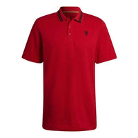 adidas Manchester United Soccer/Football Sports Solid Color Short Sleeve Polo Shirt Red H56686