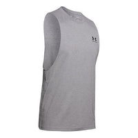 Under Armour Sportstyle Left Chest Cut-Off Tank Top 'Grey' 1329286-035