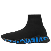 حذاء رياضي Balenciaga Speed ​​أسود/أزرق 645334W2DB71140