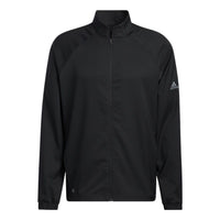 Men's adidas Cr Nvlty Vstl J Solid Color Logo Printing Zipper Stand Collar Sports Jacket Black H56797