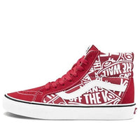 حذاء تزلج كاجوال عالي الرقبة من Vans SK8-HI Rrissue Retro للجنسين أحمر وأبيض VN0A2XSBUKL