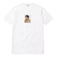 تيشيرت علي وارهول من Supreme SS16، أبيض، بأكمام قصيرة، مطبوع عليه شخصية محمد علي، للجنسين، SUP-SS16-002