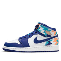 (GS) حذاء Air Jordan 1 Mid 'Geometric Pint' 555112-105