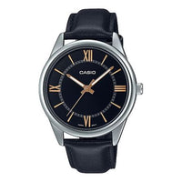 حزام رجالي من سلسلة CASIO DRESS Vintage Business Fashion Belt أسود تناظري MTP-V005L-1B5