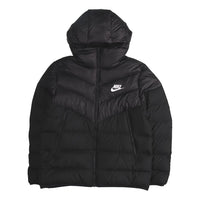 جاكيت Nike Nsw Windrunner Down Fill Stay Warm بلون سادة مع غطاء رأس أسود 928834-010
