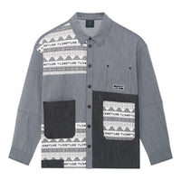 Li-Ning x Wade Series Color Block Print Shirt 'Grey Black' AFDS781-1