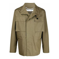 Off-White FW21 Arrow Pattern Jacket Version Green OMEL021F21FAB0025555