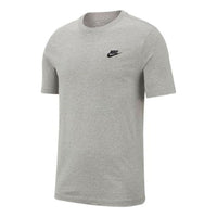 Men's Nike Embroidered Small Round Neck Short Sleeve Dark Grey T-Shirt AR4999-064