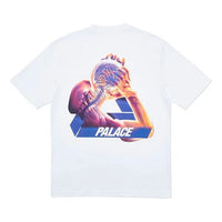 تيشيرت تري-جاين من PALACE SS20، أبيض، بأكمام قصيرة، مثلث كبير، للجنسين، P18TS121