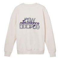 (WMNS) New Balance Classic Logo Print Sweatshirt Asia Sizing 'White Purple' AWT04308-PLW