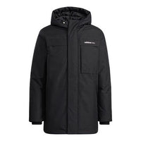 جاكيت adidas neo M Down Parka Logo Multiple Pockets Hooded With Down Feather Jacket Black HF0505