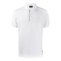 Men's FENDI SS21 Solid Color Short Sleeve Polo Shirt White FY0985AAONF0QA0