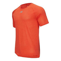 New Balance Solid Color Mesh Round Neck Short Sleeve Orange T-Shirt AMT11252-GP1