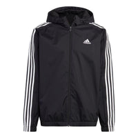 adidas Essentials 3-Stripes Woven Windbreaker 'Black' IB0384