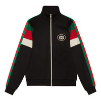Gucci FW22 Neoprene zip jacket with Web 'Black' 698448-XJEEP-1152