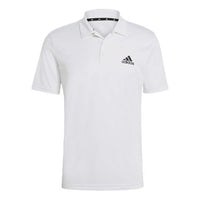قميص بولو adidas M Pl Ps للتدريب الرياضي القابل للتنفس بأكمام قصيرة باللون الأبيض GM2154