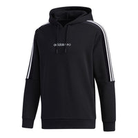 adidas neo M Cs Velour Hdy Sports hooded Long Sleeves Pullover Black GK8766