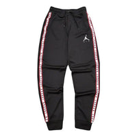 بنطال رياضي رجالي كاجوال برباط وطباعة شعار Air Jordan بلون سادة، أسود، CJ9474-010