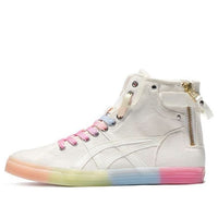 (WMNS) حذاء ASICS Double Clutch Milk White Retro Casual High Board Shoe 'White Pink' 1202A079-101